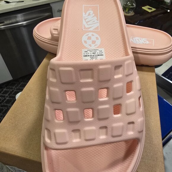 Vans Slide On VR3 Cush Sandals Light Pink Women's Size 10 Slip On NEW - Picture 2 of 9